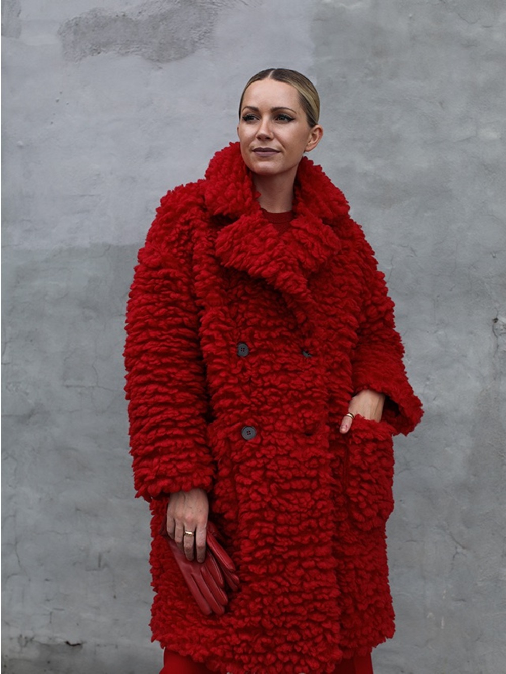 Topshop Big Borg Faux Fur Long Coat